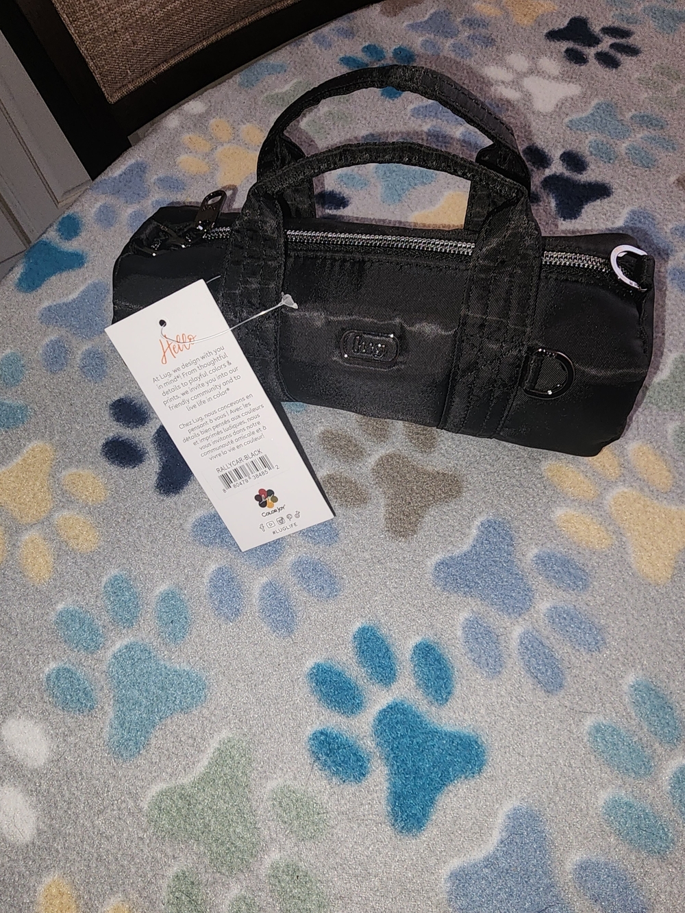lug Black Mini Barrel Satchel